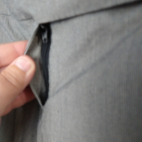 NEW York and company stretch black white pinstripes flat front pants. Size 14P - Picture 5 of 11